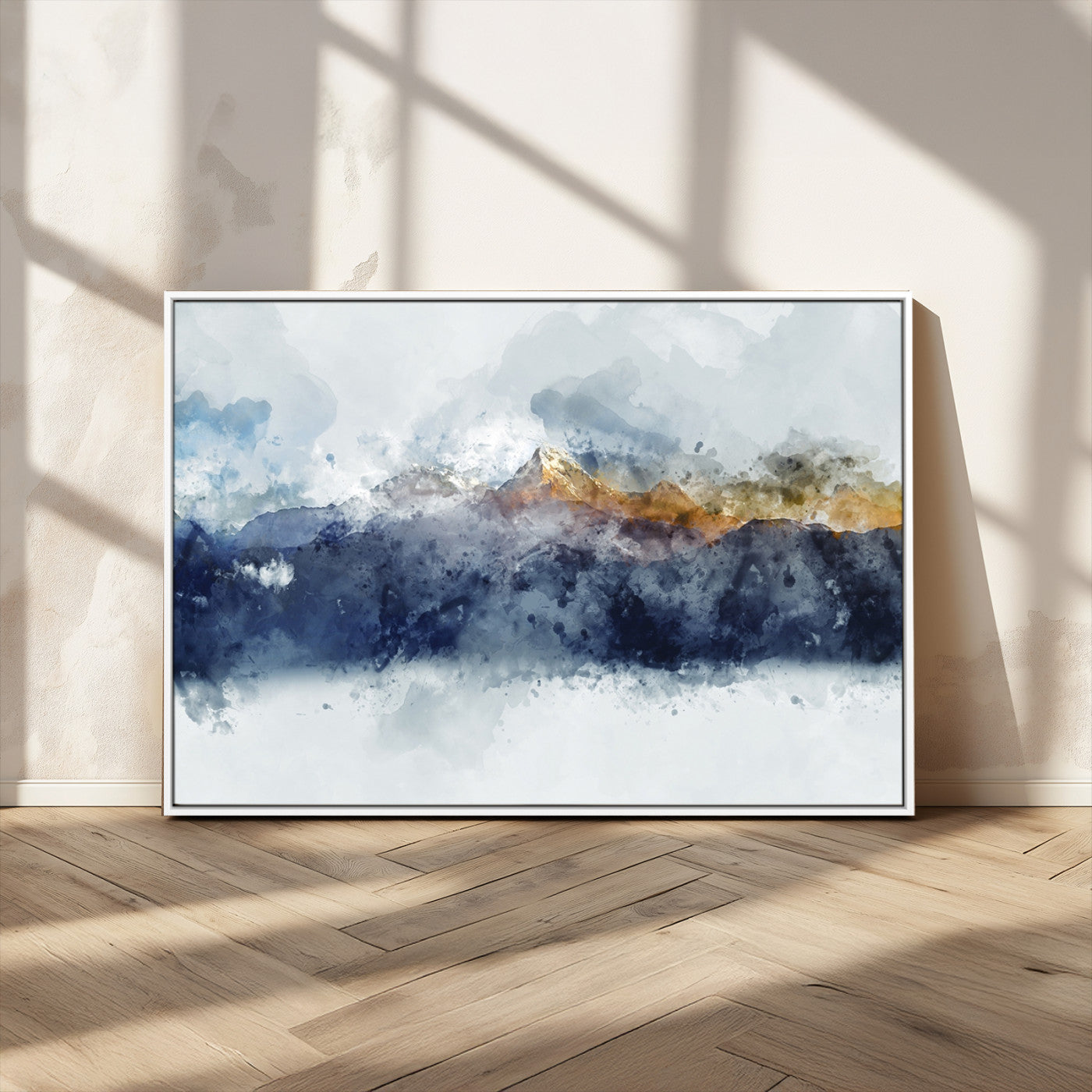89149-MGV-CV-36X24-Abstract Mountain Range Art Canvas Print | 3 Panel Watercolor Landscape for Living Room, Office, or Bedroom | Large Ready-to-Hang Artwork
