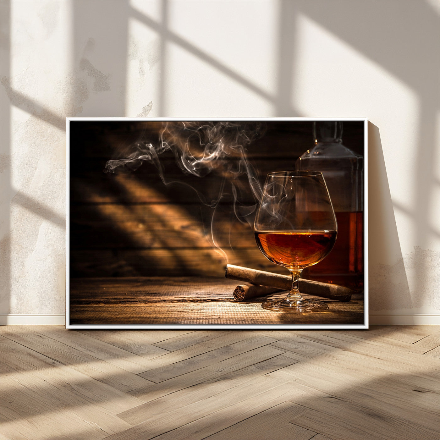 MGV-FC-36X24 - Whiskey and Cigar Wall Art Canvas Print