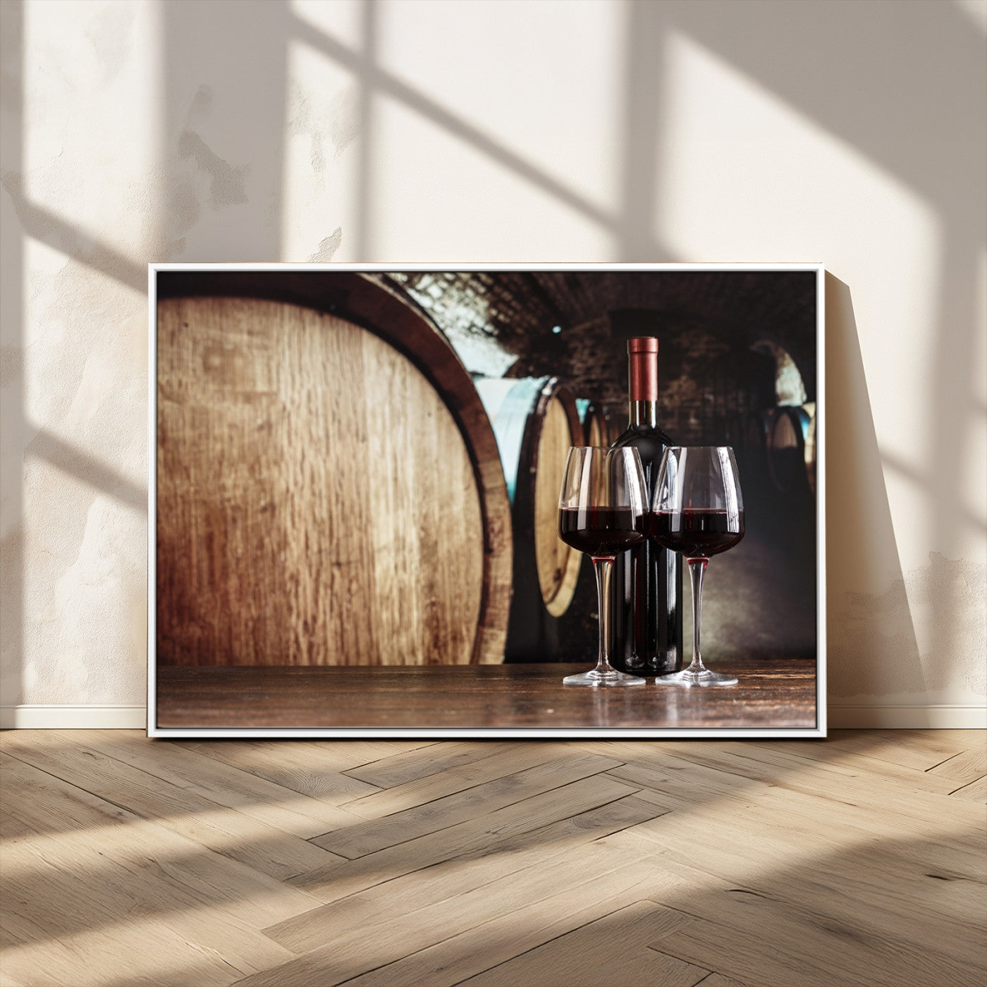 MGV-FC-36X24 - Wine and Barrel Wall Art Canvas Print