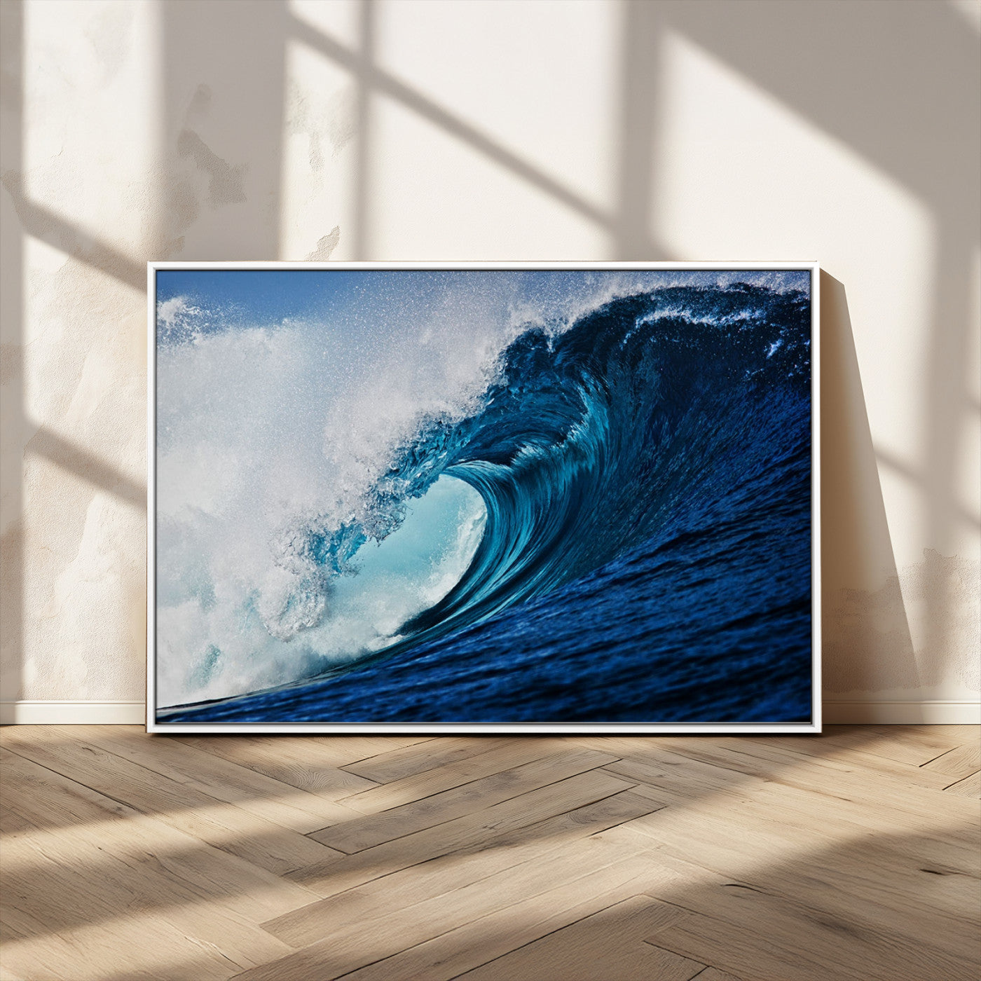 MGV-FC-36X24 - Ocean Wave at Sunset Canvas Art, Large Wall Print of Vibrant Water Waves, Coastal Art for Living Room and Dining Room Decor
