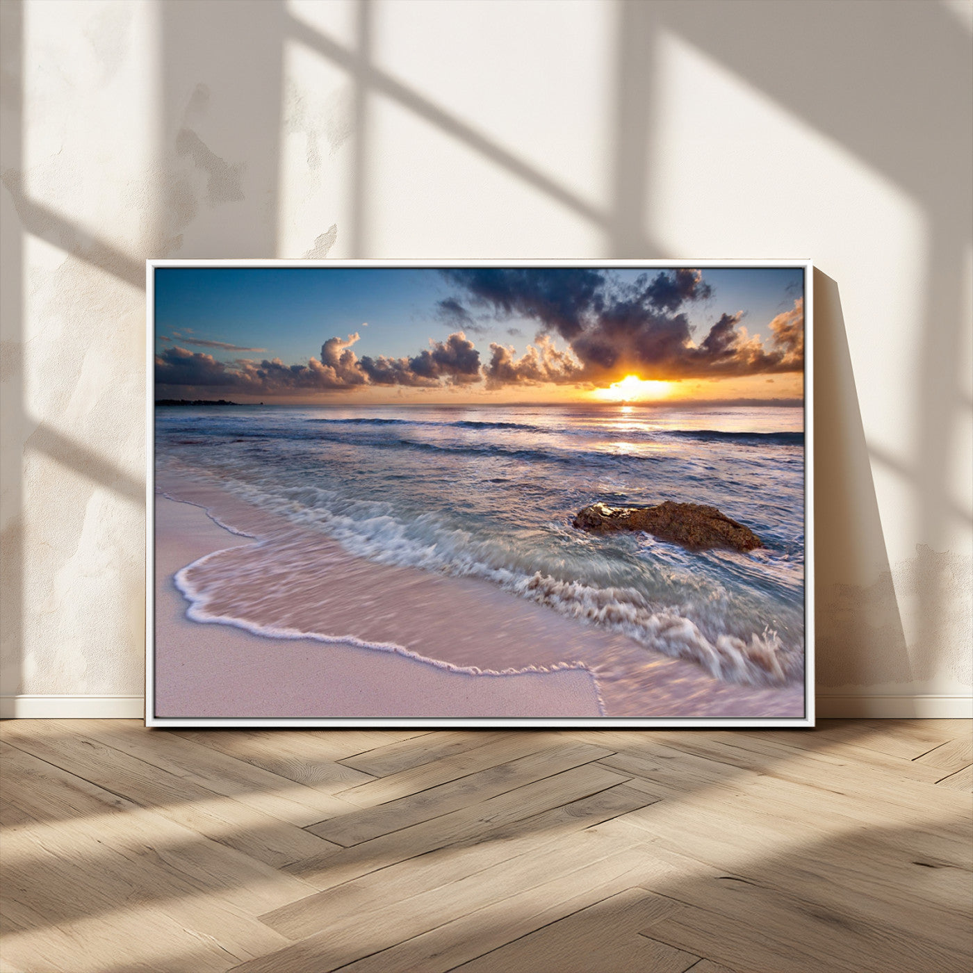 MGV-FC-36X24 - Sea Ocean Sunset Beach Wall Art Canvas Print