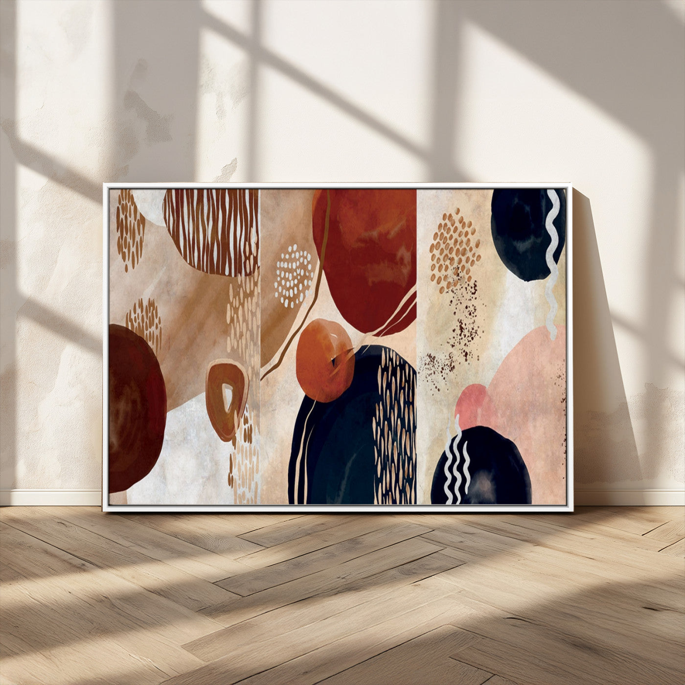 MGV-FC-36X24 - Boho Wall Art Canvas Print Set Mid-Century Prints Bohemian Wall Artwork Prints Boho Neutral