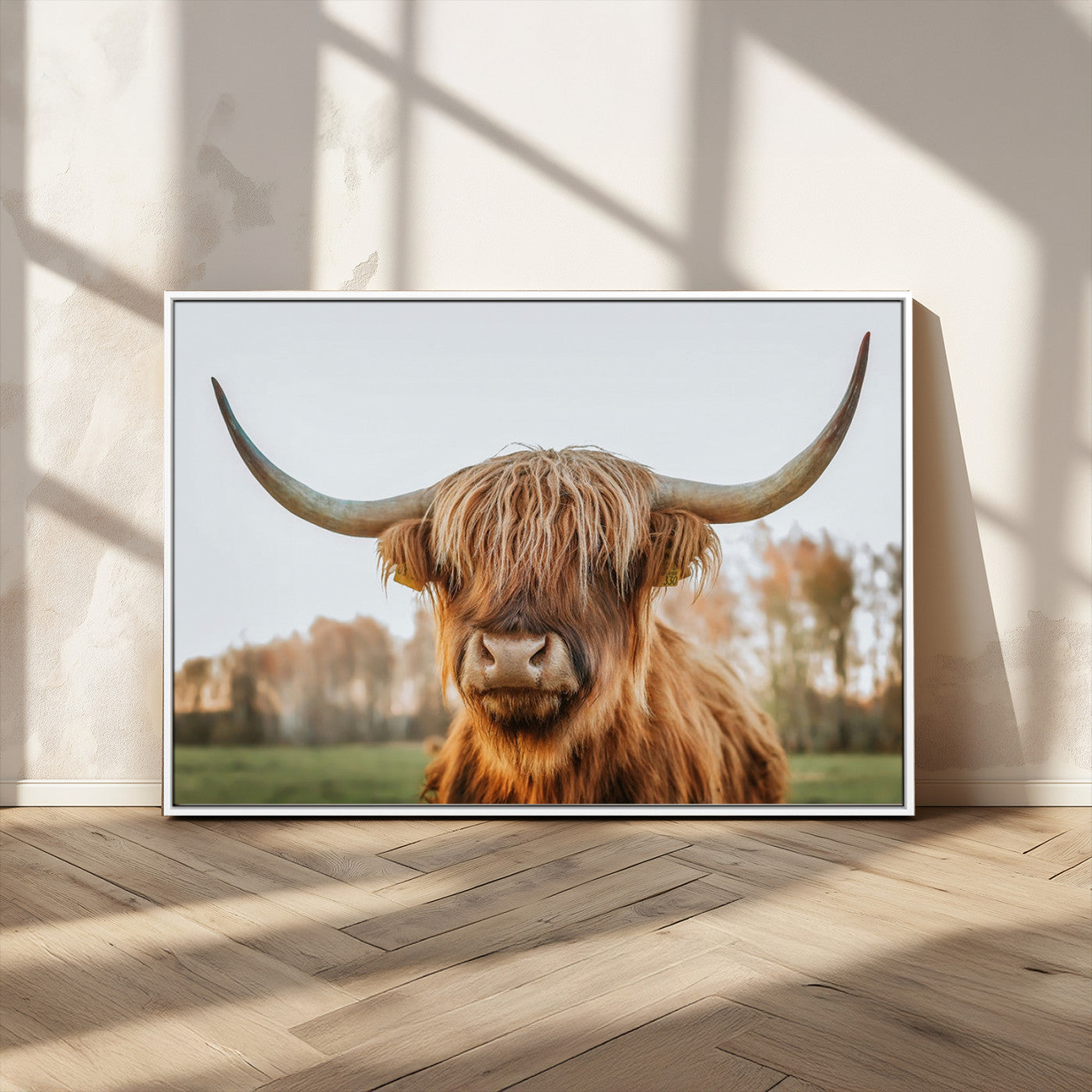 MGV-FC-36X24 - Highland Cow Animal Scottish Cattle Art Print Farmhouse Wall Art Canvas Print