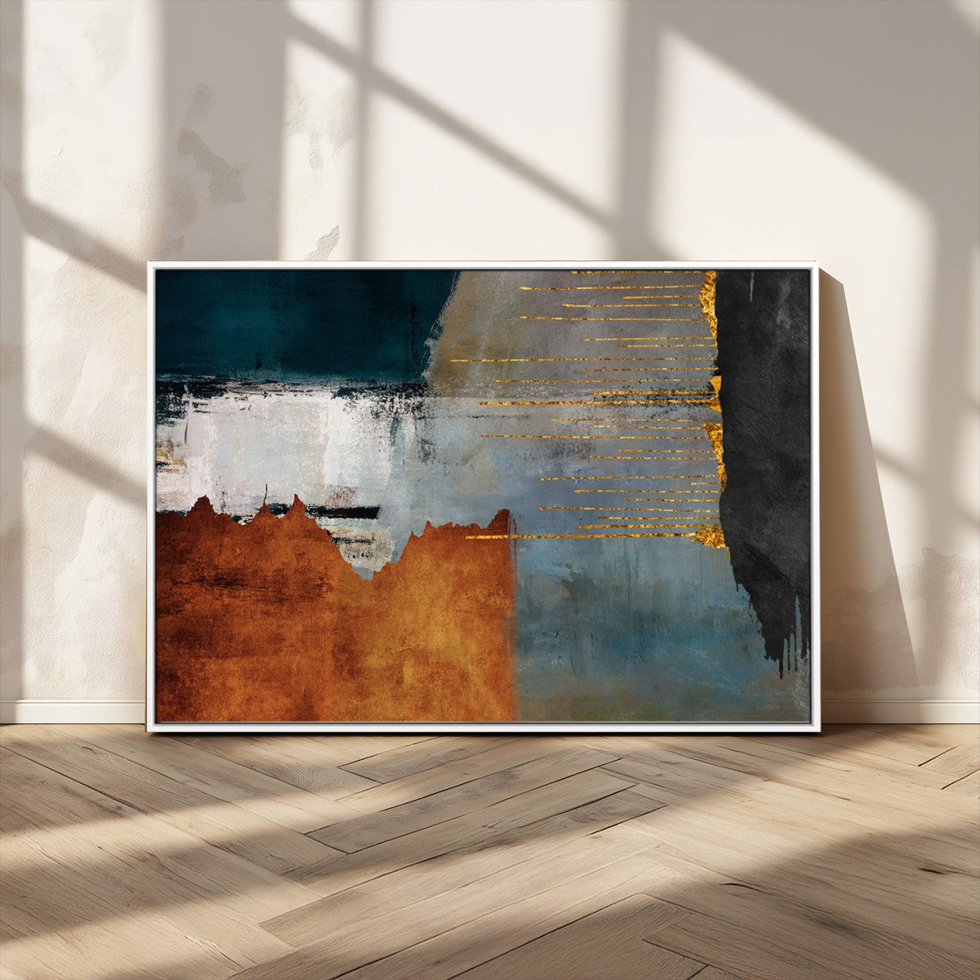 MGV-FC-36X24 - Modern Abstract Canvas Art Canvas Print - Framed and Ready to Hang Artwork for Contemporary Living Room or Office Decor