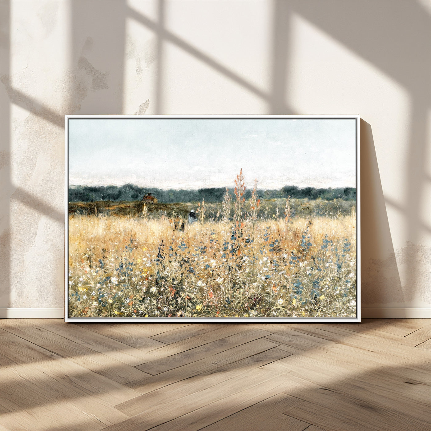 MGV-FC-36X24 - Wildflower Field Wall Art Canvas | Nature-Inspired Landscape Canvas Print for Living Room or Office | Rustic Floral Decor