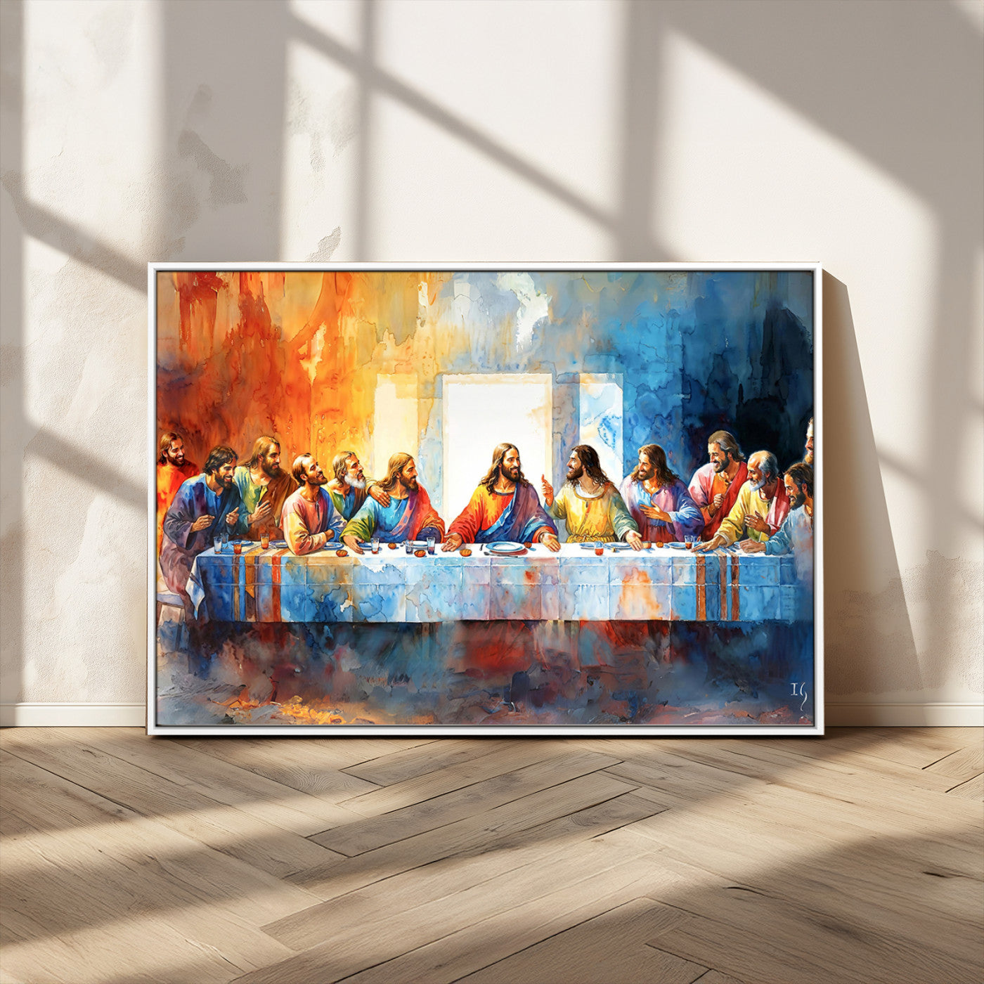 MGV-FC-36X24 - Abstract Waterolor The Last Supper Wall Art