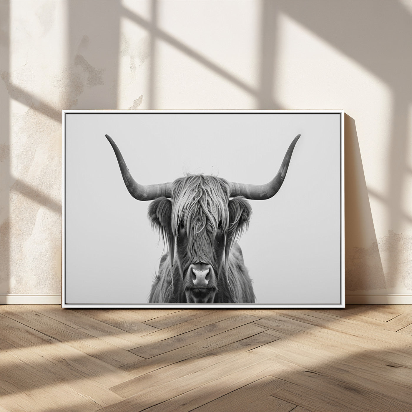 MGV-FC-36X24 - Farmhouse Longhorn Wall Art Canvas Print, Longhorn Texas Wall Art Canvas Print