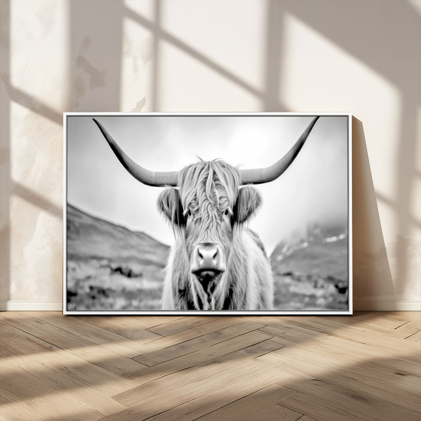 MGV-FC-36X24 - Scottish Cow Wall Art Canvas Print