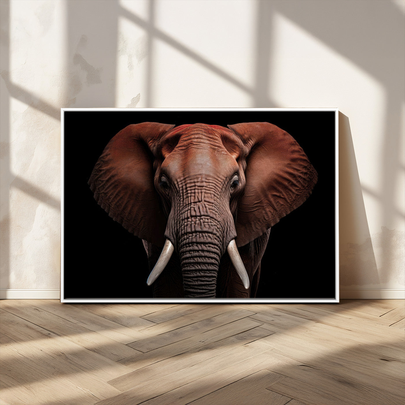 -Wild Elephant Wall Art Canvas Print, Africa Savannah Wild Animal Wall Decor Print