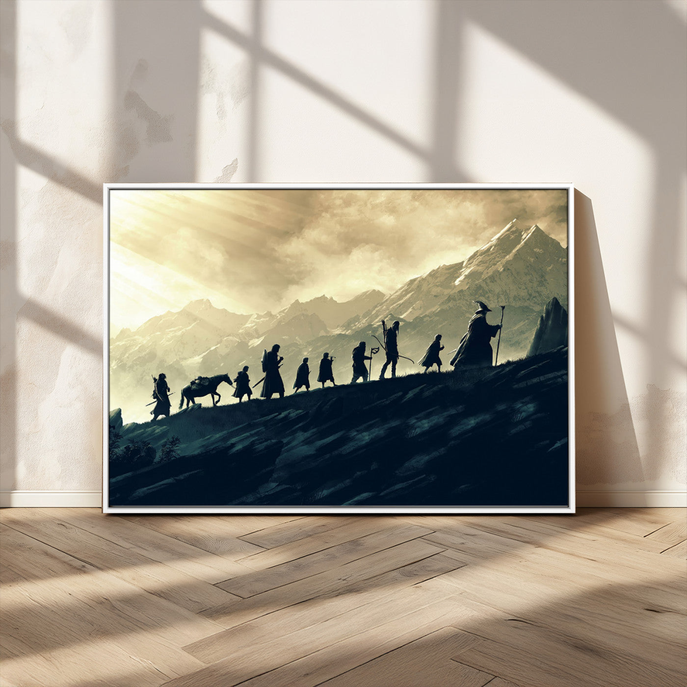 41574-MGV-CV-36X24-Lord of the Rings Silhouette Wall Art Capturing the Epic Quest Through Middle-Earth - The