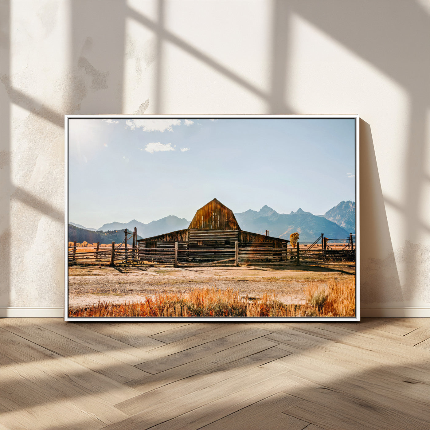 MGV-FC-36X24 - Vintage Old Barn Field Wall Art Canvas Print for Farmhouse Decor - Rustic Barn Wall Art Canvas Print