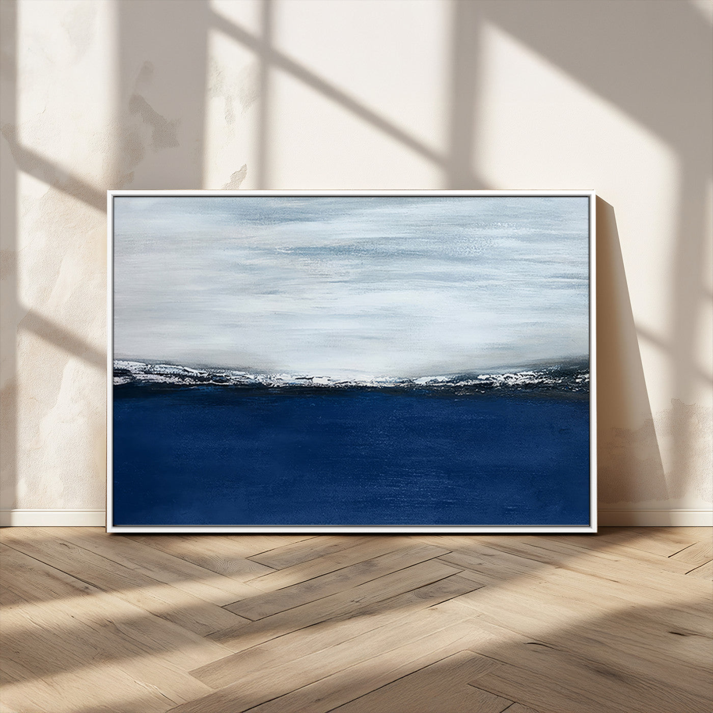 MGV-FC-36X24 - Navy Blue Abstract Wall Art Canvas Print