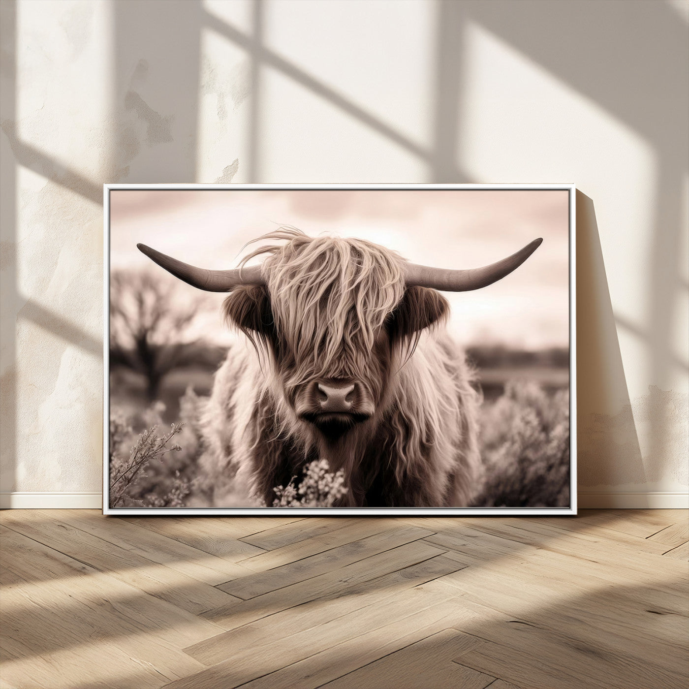 MGV-FC-36X24 - Scottish Cow Longhorn Wall Art Canvas Print