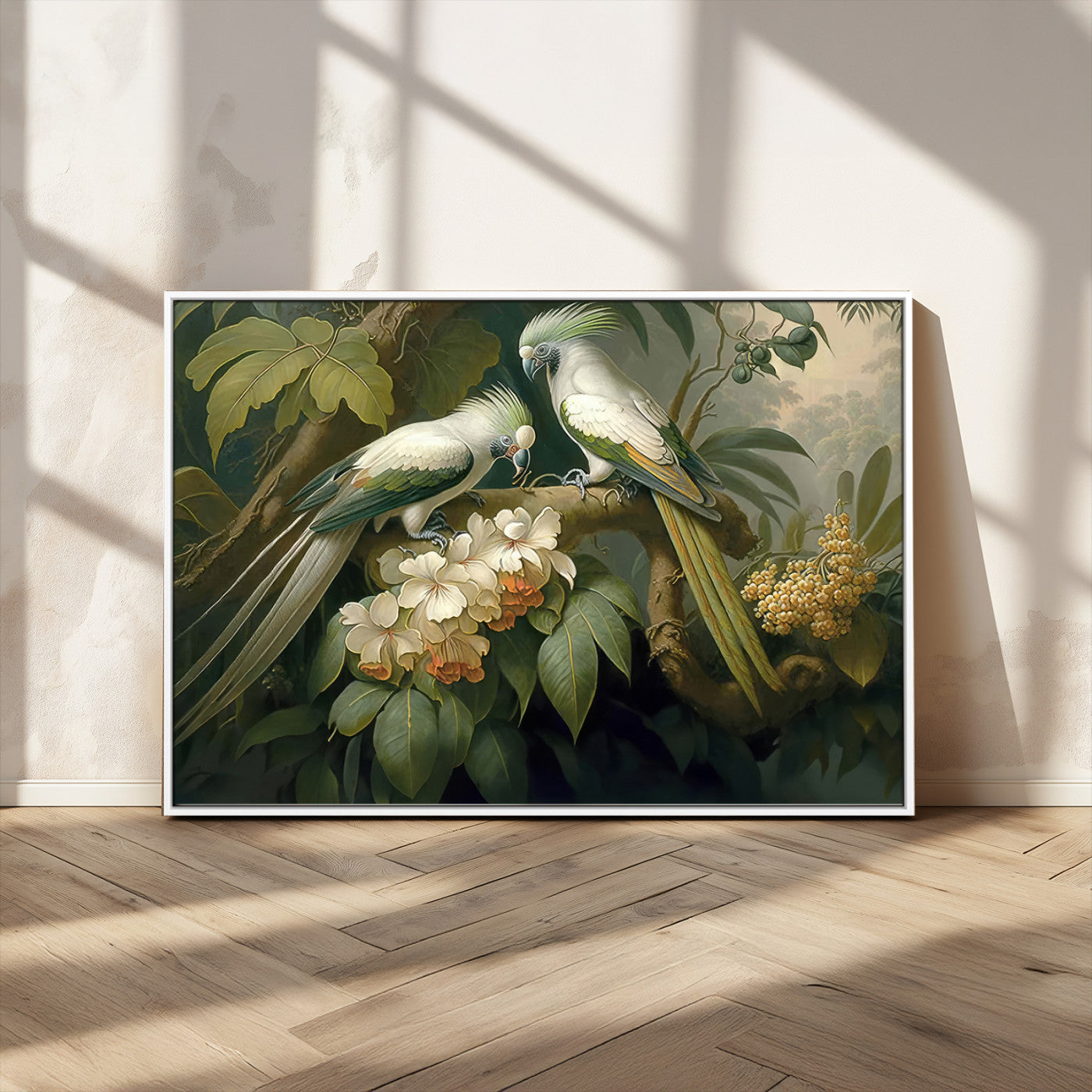 -Tropical Paradise Print Wall Art Stunning Artwork of a Parrot in a Lush Forest with Beautiful