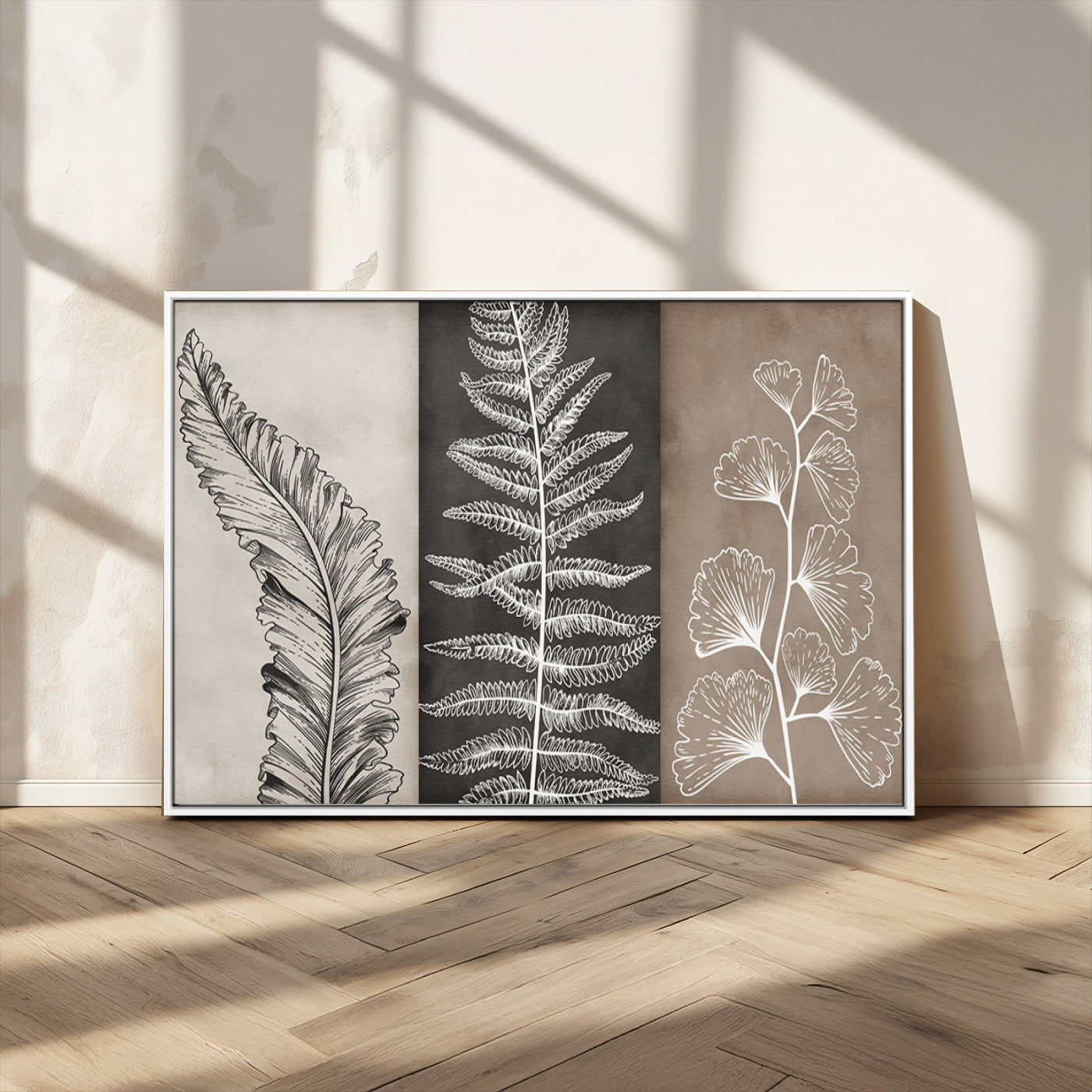 MGV-FC-36X24 - Minimalist Botanical Wall Art Canvas Print, Framed and Ready to Hang - Nature Art Print for Home