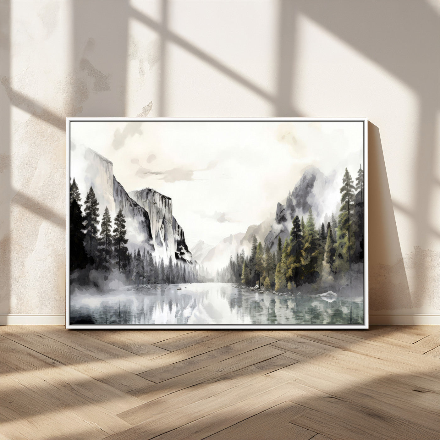 MGV-FC-36X24 - Yosemite Valley Wall Art Canvas Print – Framed and Ready to Hang – Majestic Nature Landscape Décor