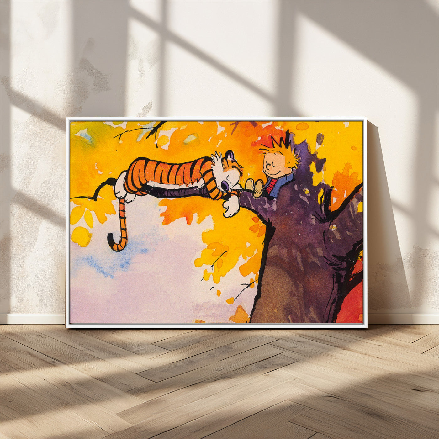 MGV-FC-36X24 - Calvin and Hobbes Tree Scene Canvas Print | 3 Panel Large Wall Art for Living Room or Kid’s Room,