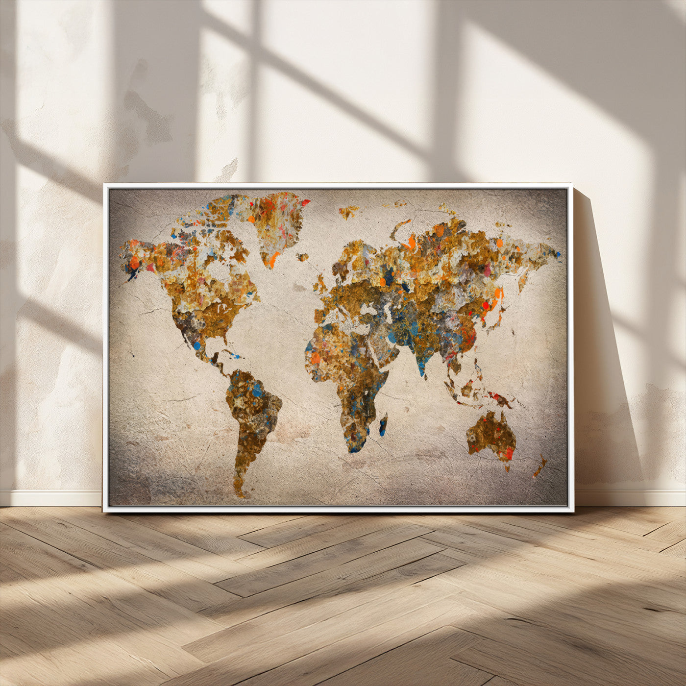 MGV-FC-36X24 - Push Pin World Map Canvas Print – Framed Wall Art for Couples to Track Their Travels – Anniversary