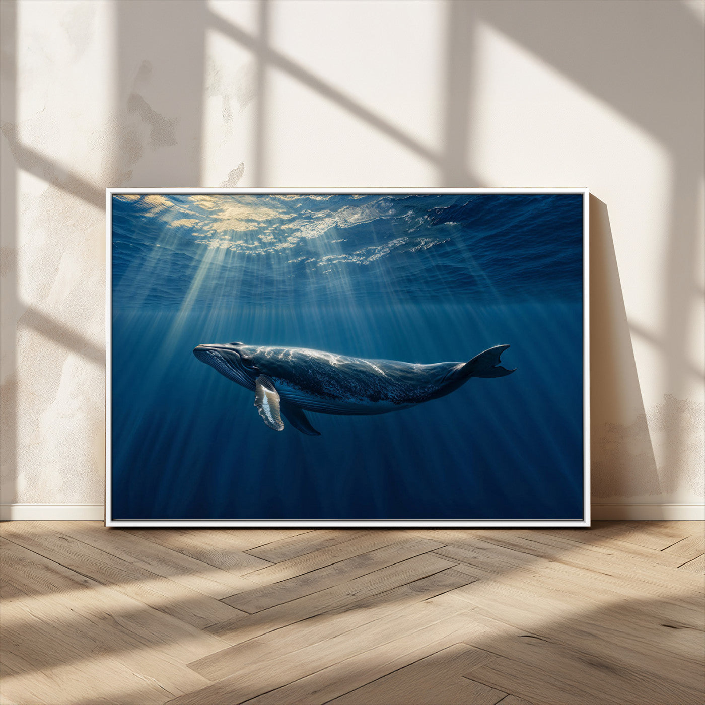18052-MGV-FC-36X24_White-Whale under Ocean Wall Art Canvas Print