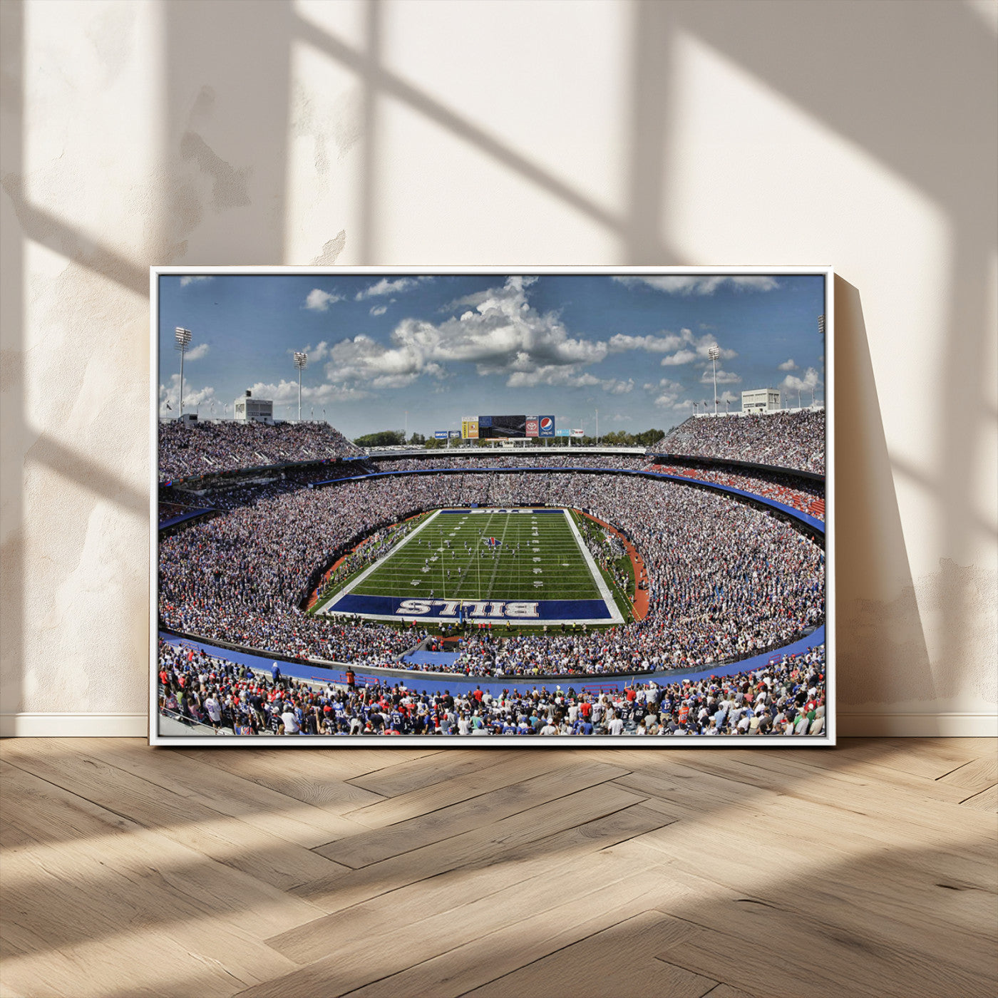 MGV-FC-36X24 - Buffalo Bills Highmark Stadium Wall Art Canvas Print - Bills Stadium Game Day Triple Canvas Wall Art - Buffalo Bills NFL Match