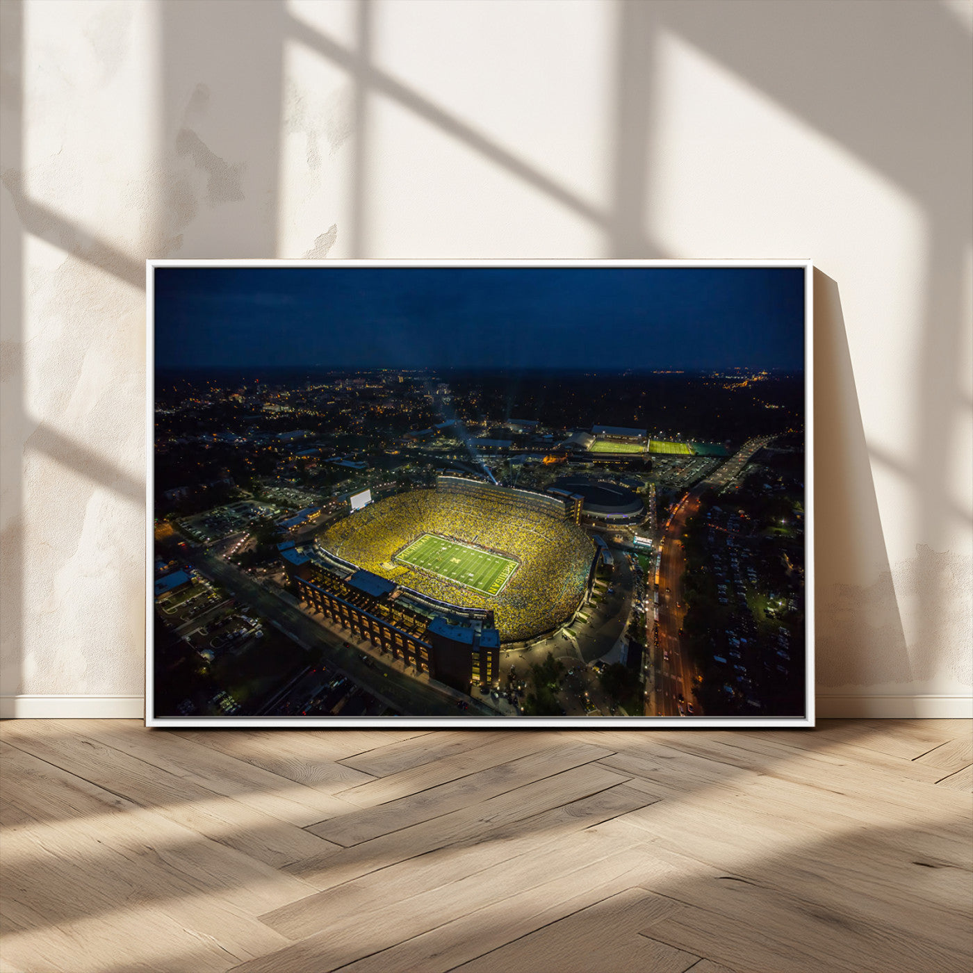 MGV-FC-36X24 - Michigan Wolverines Football Team Print - Michigan Stadium Wall Art Canvas Print