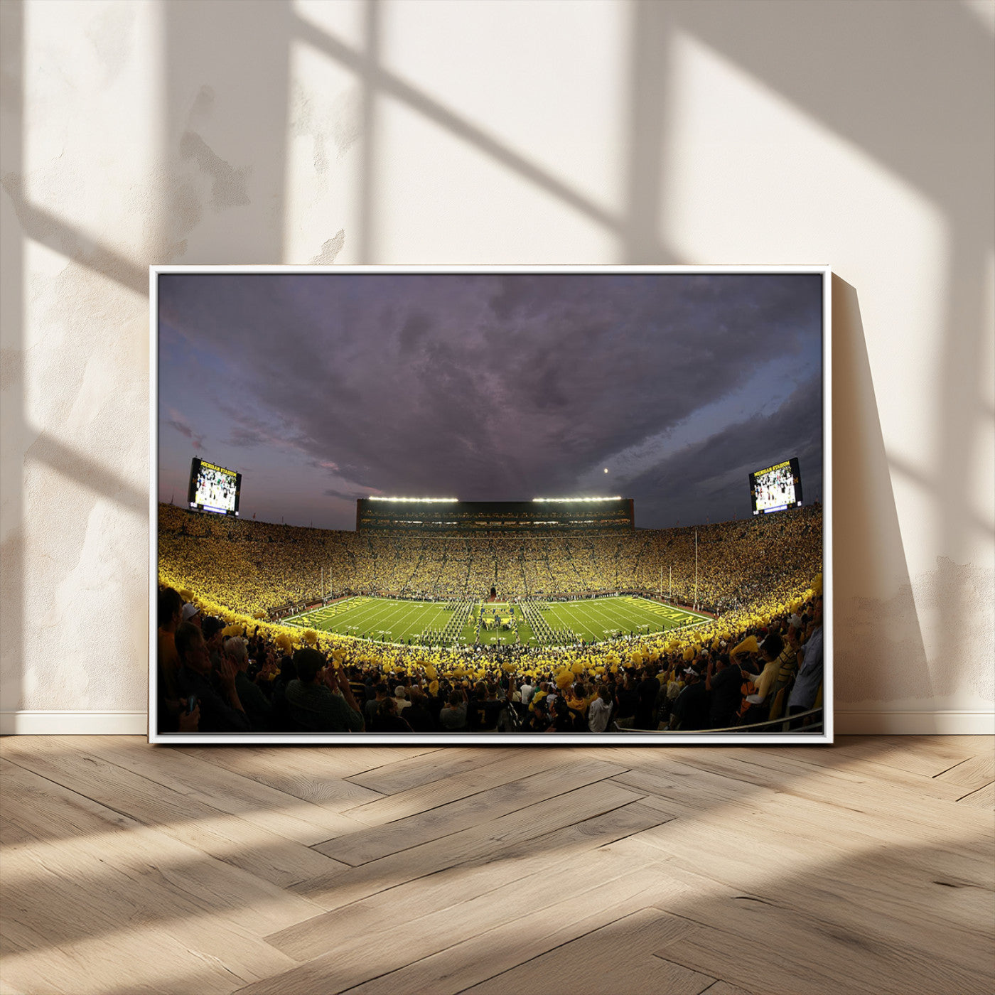 MGV-FC-36X24 - Michigan Wolverines Football Team Print - Michigan Stadium Wall Art Canvas Print