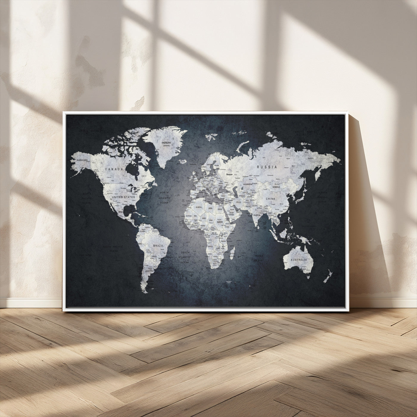 MGV-FC-36X24 - World Map Wall Art Canvas Print for Home and Office Decor