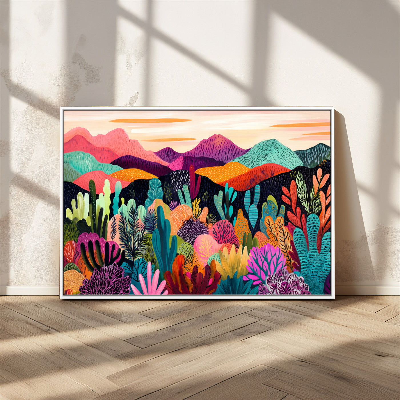 MGV-FC-36X24 - Abstract Kusama Print - Landscape Canvas Wall Art Print - Vibrant Modern Decor for Living Room,