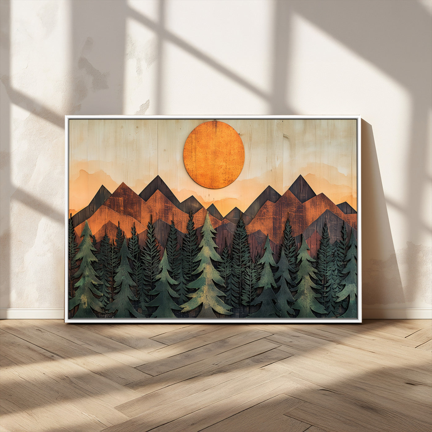 MGV-FC-36X24 - Sunset Mountain Landscape Canvas Wall Art Print - Nature Decor for Living Room, Office