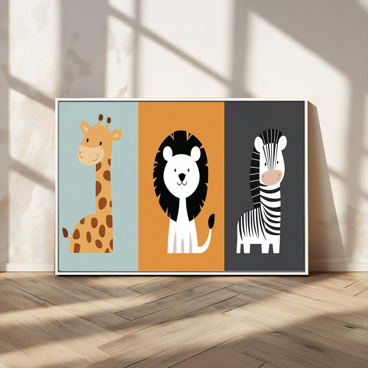 MGV-FC-36X24 - Boho Jungle Animal Nursery Wall Art Prints - Safari Decor in Earth Tones for Modern and Stylish