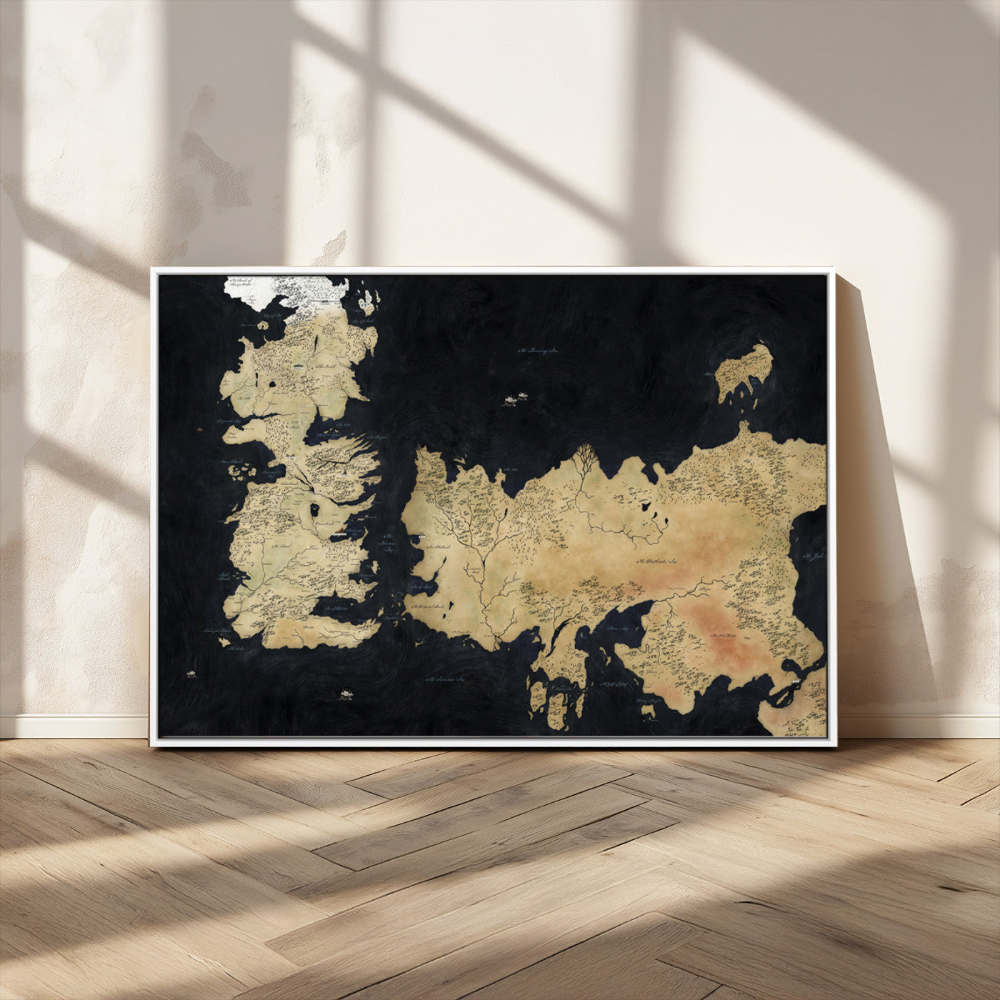 MGV-FC-36X24 - Push Pin World Map Canvas Print – Framed Wall Art for Couples to Track Their Travels – Anniversary