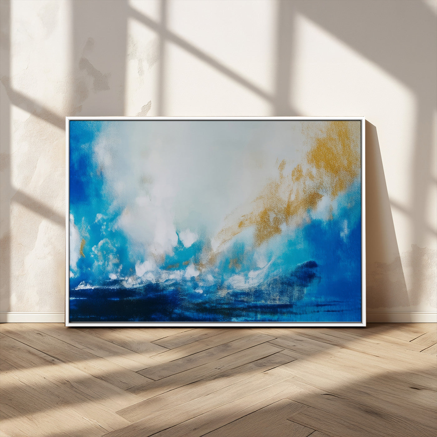 MGV-FC-36X24 - Blue Abstract Print - Dynamic Ocean-Inspired Canvas Wall Art