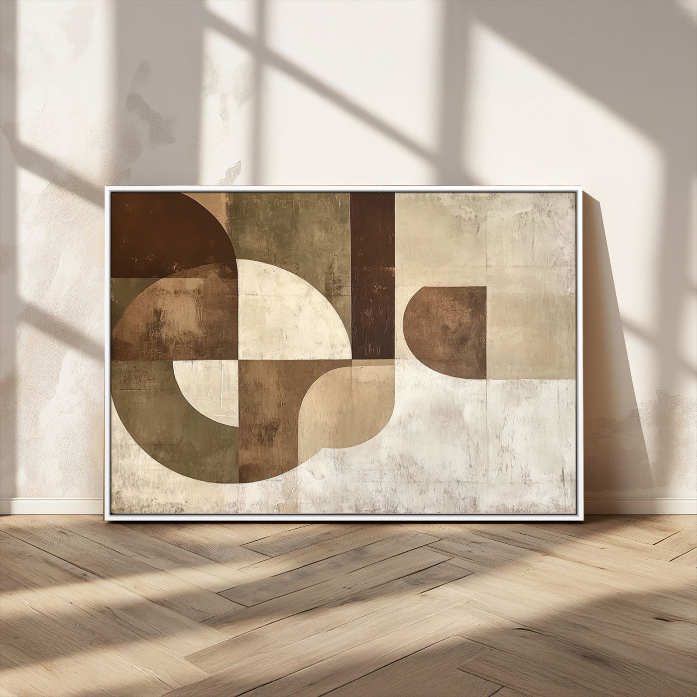 MGV-FC-36X24 - Wabi Sabi Geometric Wall Art | Abstract Modern Minimalist Canvas Print with Neutral Mid Century Art