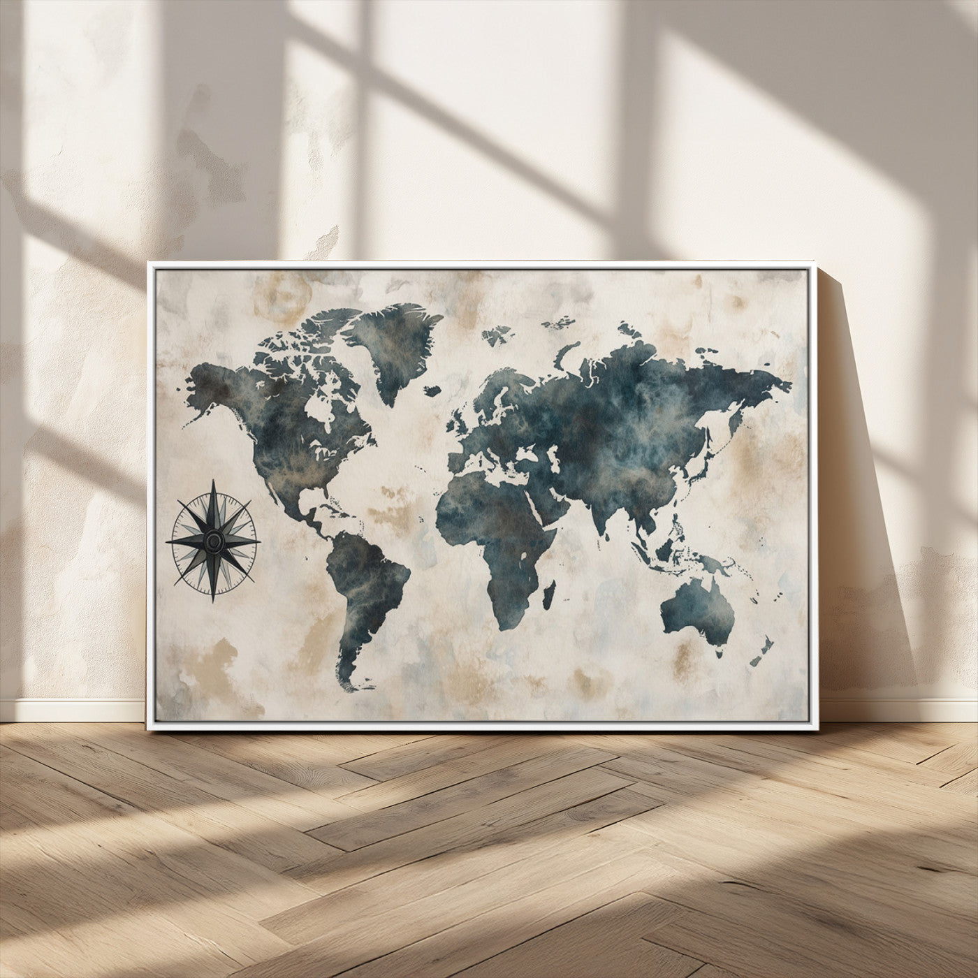 MGV-FC-36X24 - Push Pin World Map Canvas Print – Framed Wall Art for Couples to Track Their Travels – Anniversary