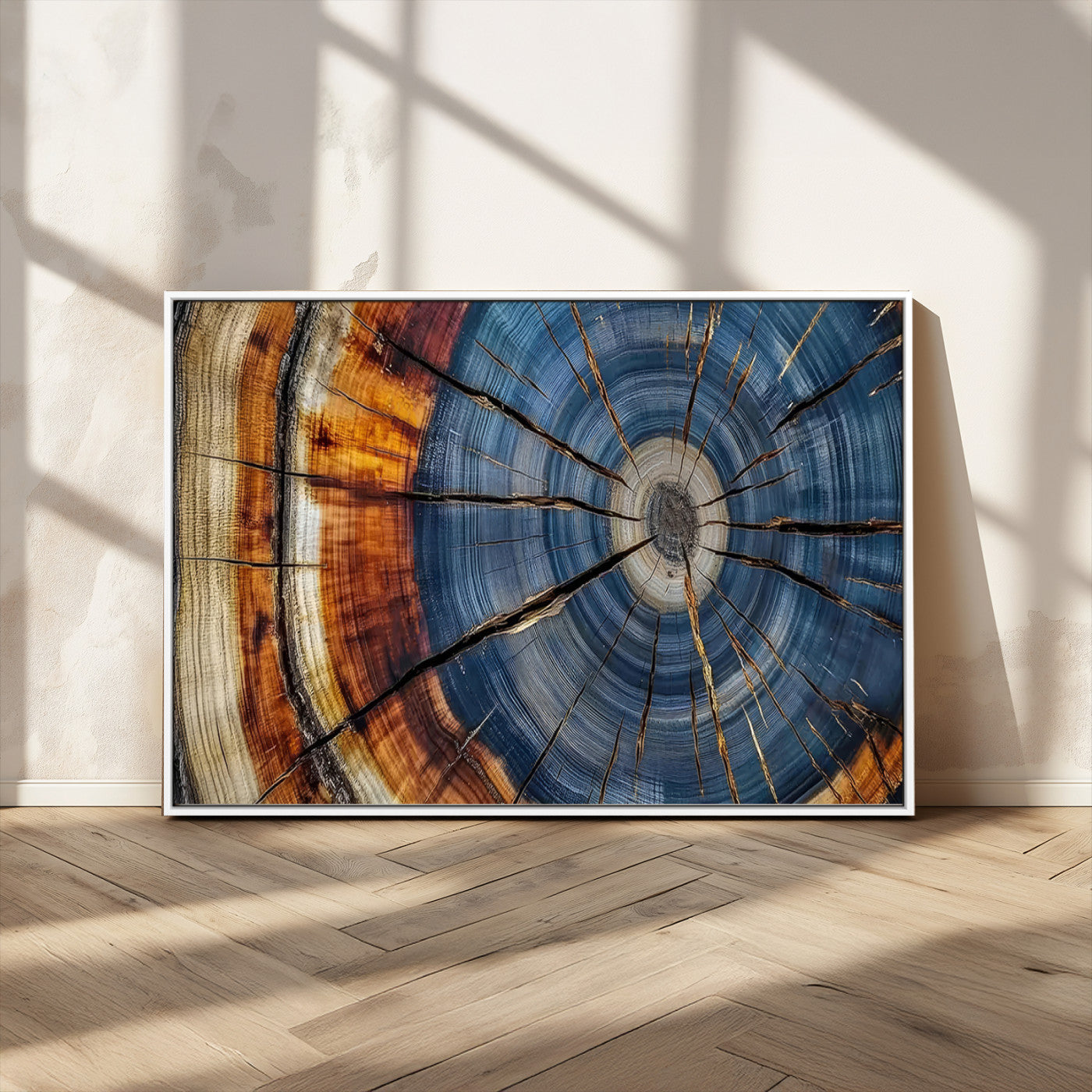 MGV-FC-36X24 - Abstract Tree Rings Canvas Wall Art - Wood Grain Canvas Print - Nature-Inspired Modern Wood Grain