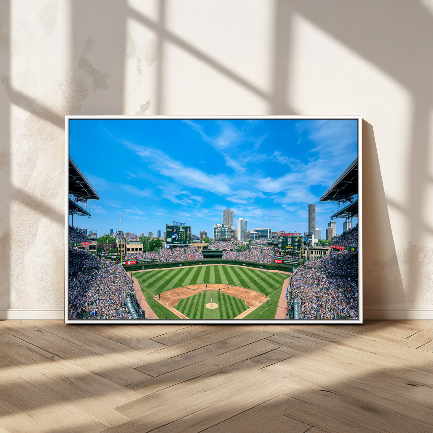 MGV-FC-36X24 - Wrigley Field Chicago Cubs Panoramic Art Multi Piece Canvas - Iconic Baseball Stadium Print for