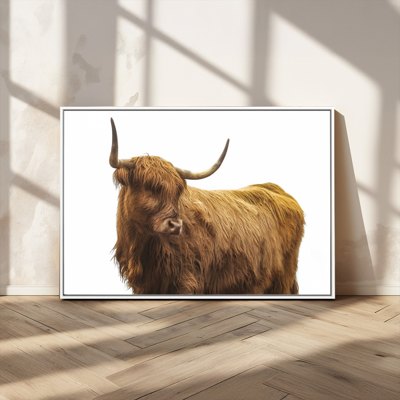 MGV-FC-36X24 - Highland Cow Wall Art Canvas Print, Framed Farmhouse Wall Art Art Picture Print, Rustic Animal Decor Perfect Rustic Farmhouse Decor Artwork