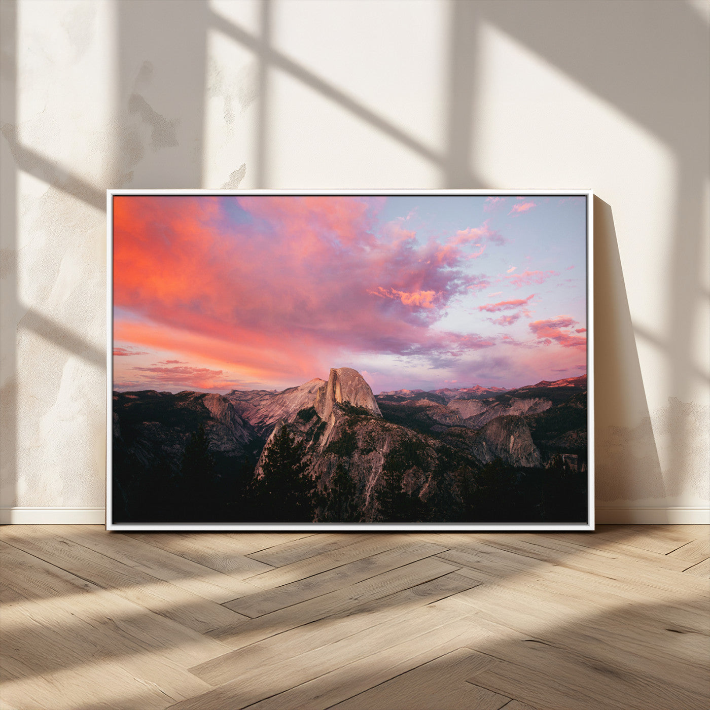 MGV-FC-36X24 - Half Dome Wall Art Canvas Print, Framed Yosemite National Park Art Picture Print, Dramatic Sunset Perfect Adventurous Wilderness Decor Artwork