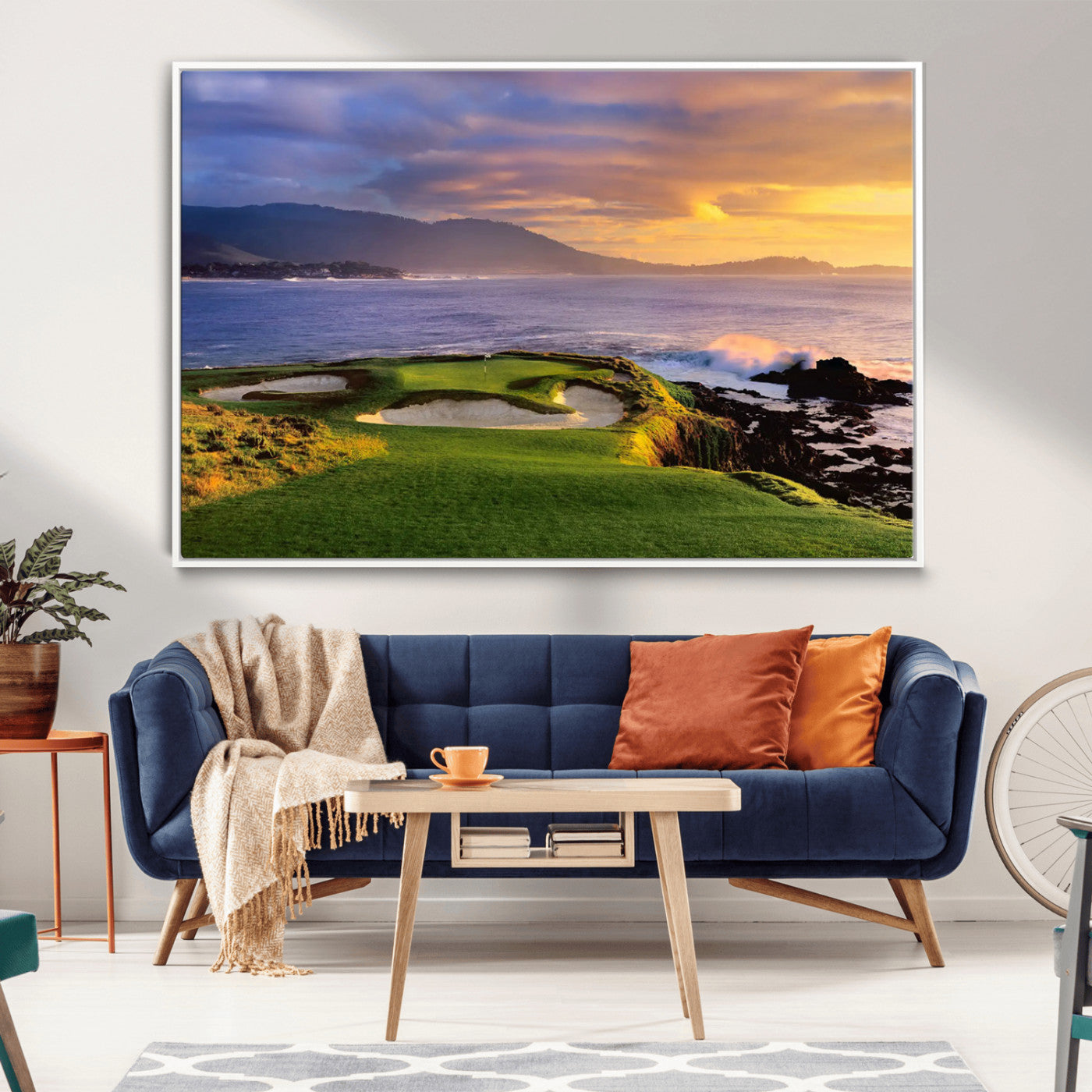 73699248-MGV-CV-36X24-Pebble Beach Golf Links Wall Art Canvas Print – Iconic Coastal Golf Course Artwork, Perfect for Office, Man Cave, or Golf Lover’s Decor