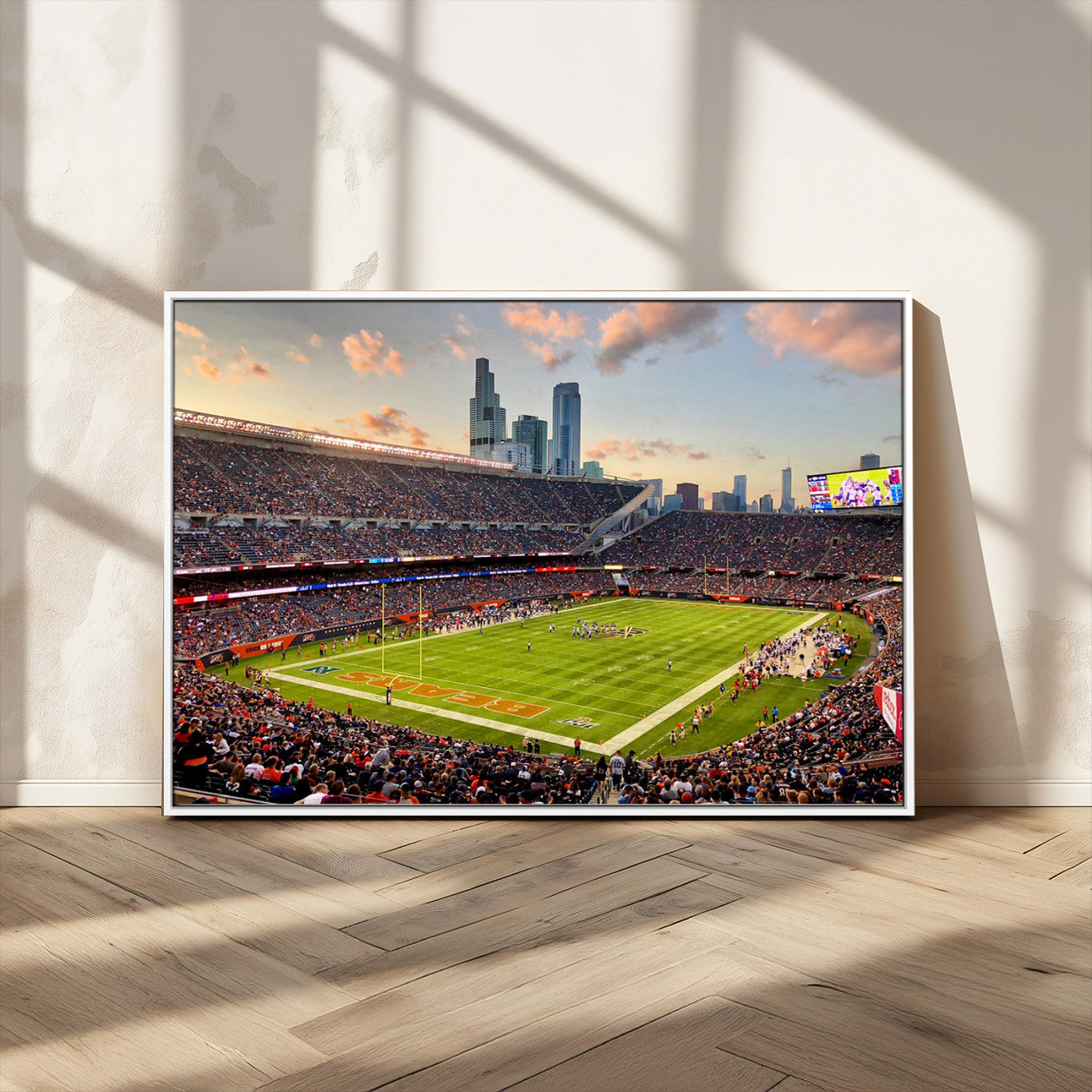MGV-FC-36X24 - Chicago Bears Soldiers Field Wall Art Canvas Print – Framed Football Stadium Artwork for Sports