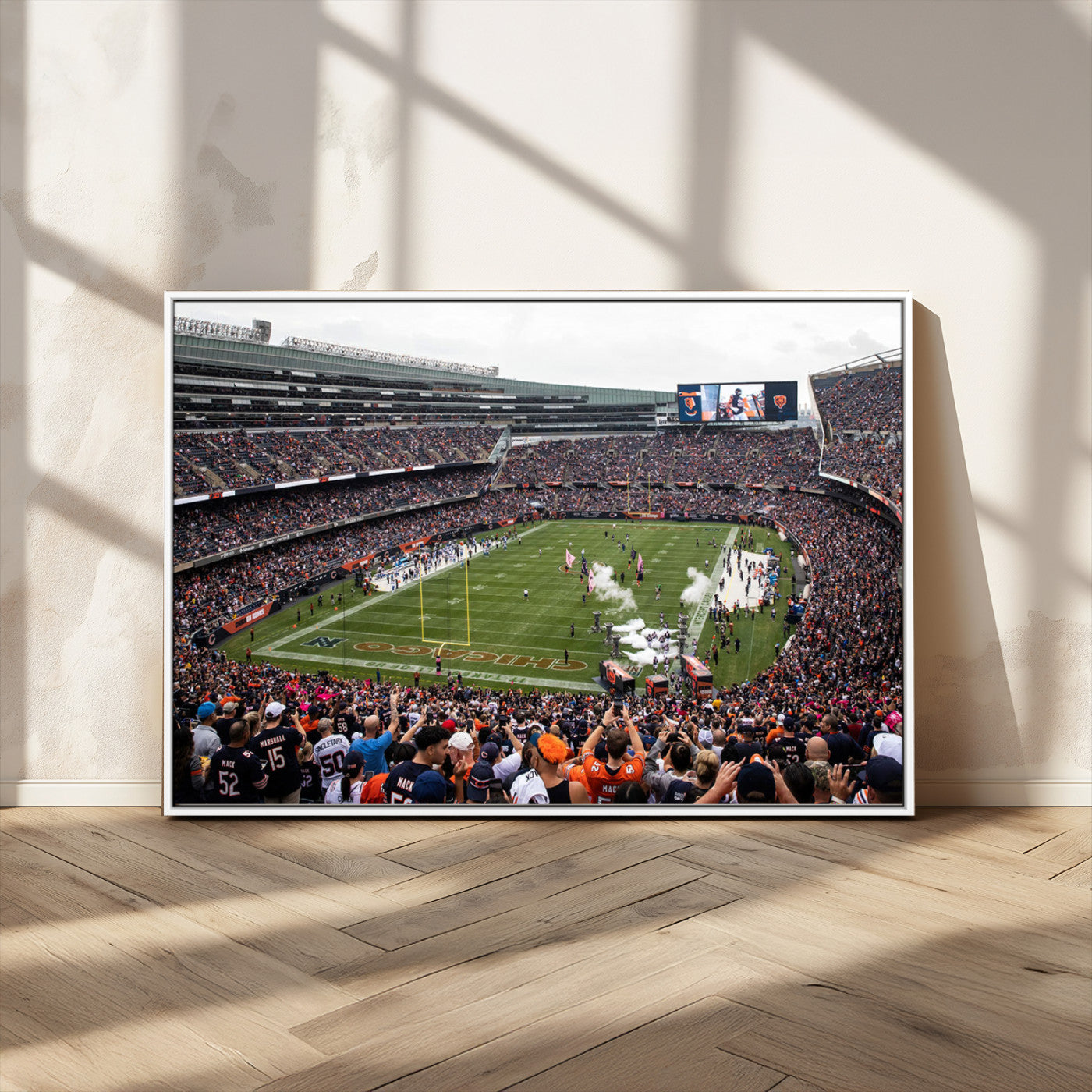 MGV-FC-36X24 - Chicago Bears Soldiers Field Wall Art Canvas Print – Framed Football Stadium Artwork for Sports