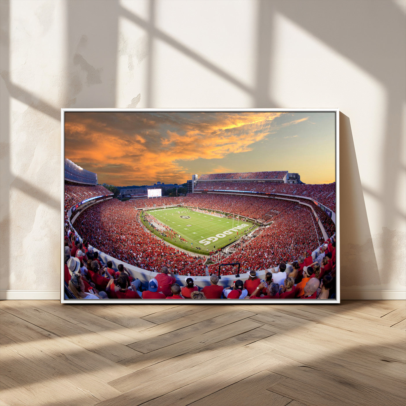 73680988-MGV-CV-36X24-Dooley Stadium Wall Art Print, Sports Arena Canvas Wall Art, Dooley Field at Sanford Stadium Canvas Print, Modern Athletic Field Art Printing