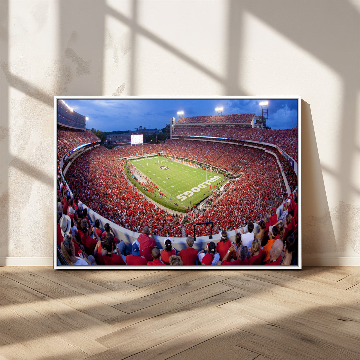10244378-MGV-CV-36X24-Dooley Stadium Wall Art Print, Sports Arena Canvas Wall Art, Dooley Field at Sanford Stadium Canvas Print, Modern Athletic Field Art Printing