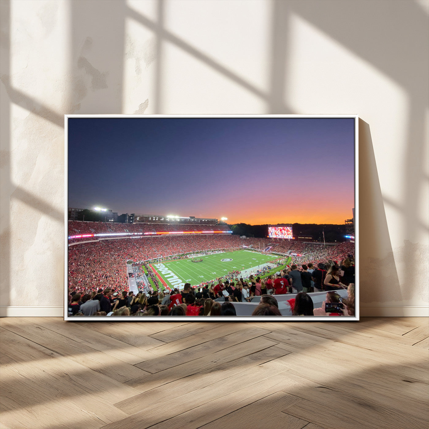 25139565-MGV-CV-36X24-Dooley Stadium Wall Art Print, Sports Arena Canvas Wall Art, Dooley Field at Sanford Stadium Canvas Print, Modern Athletic Field Art Printing