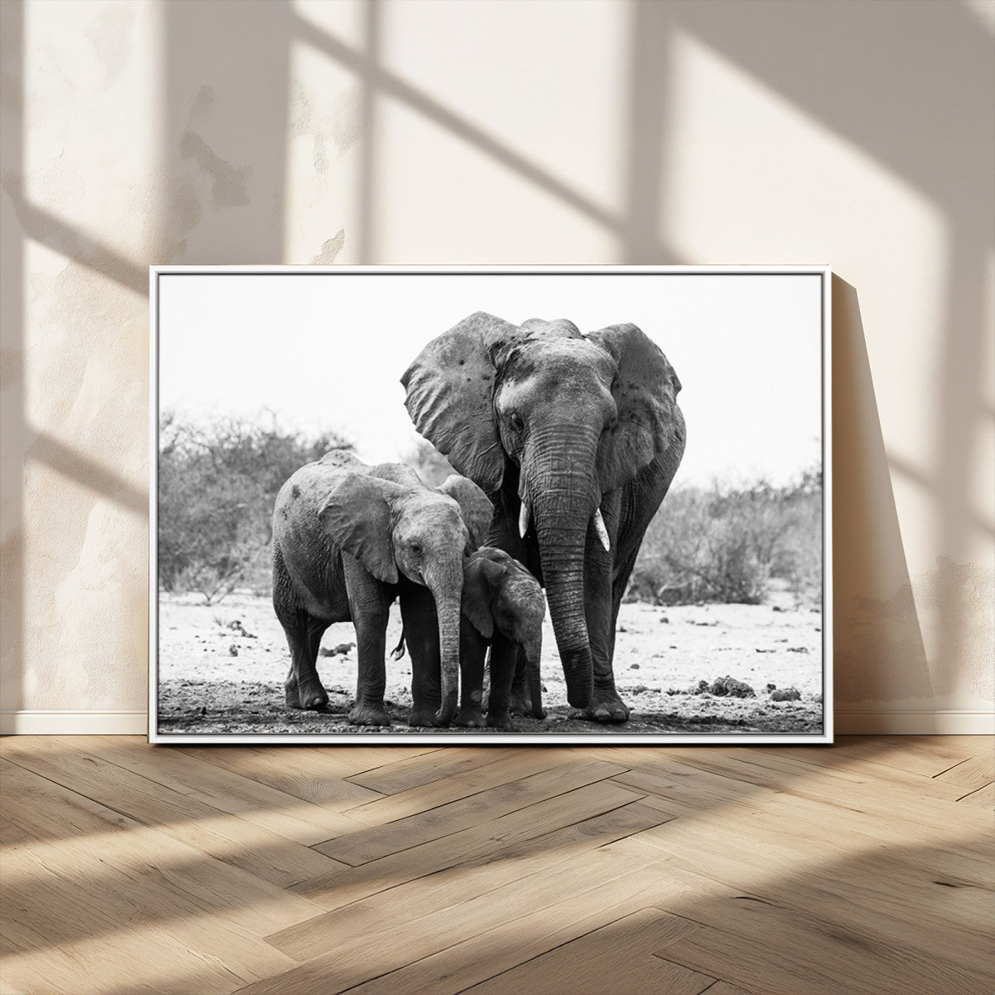 MGV-FC-36X24 - Elephant Family Africa Wall Art Canvas Print