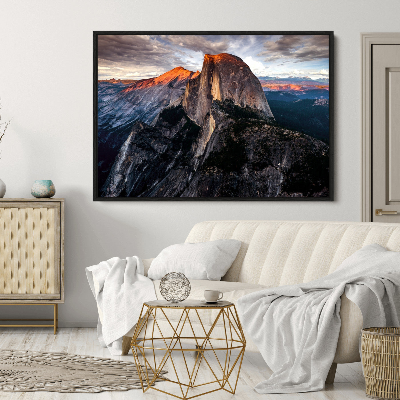 20714-MGV-CV-36X24-Half Dome Wall Art Print - Yosemite Majestic Triptych Landscape Print – National Park Nature Decor for Living Room or Office – Ready to Hang