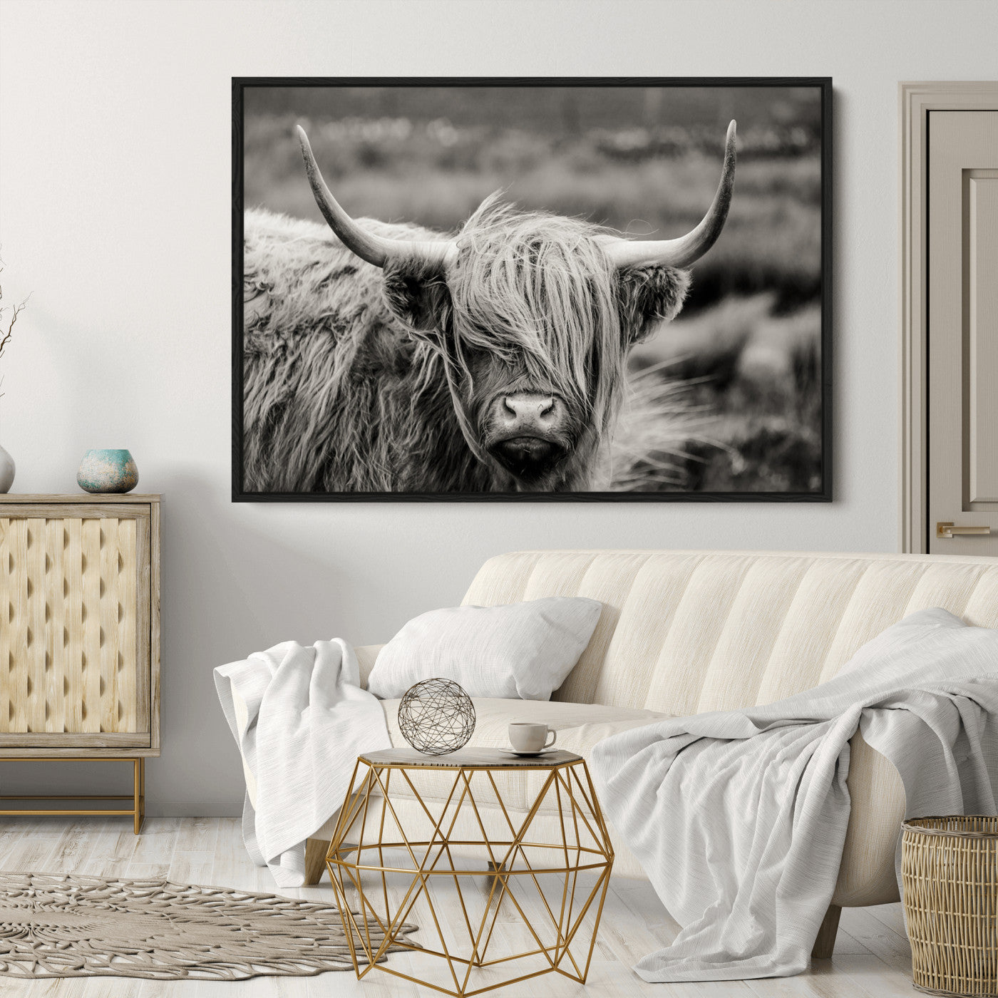 67365-MGV-CV-36X24-Cow Focus Canvas Wall Art Print