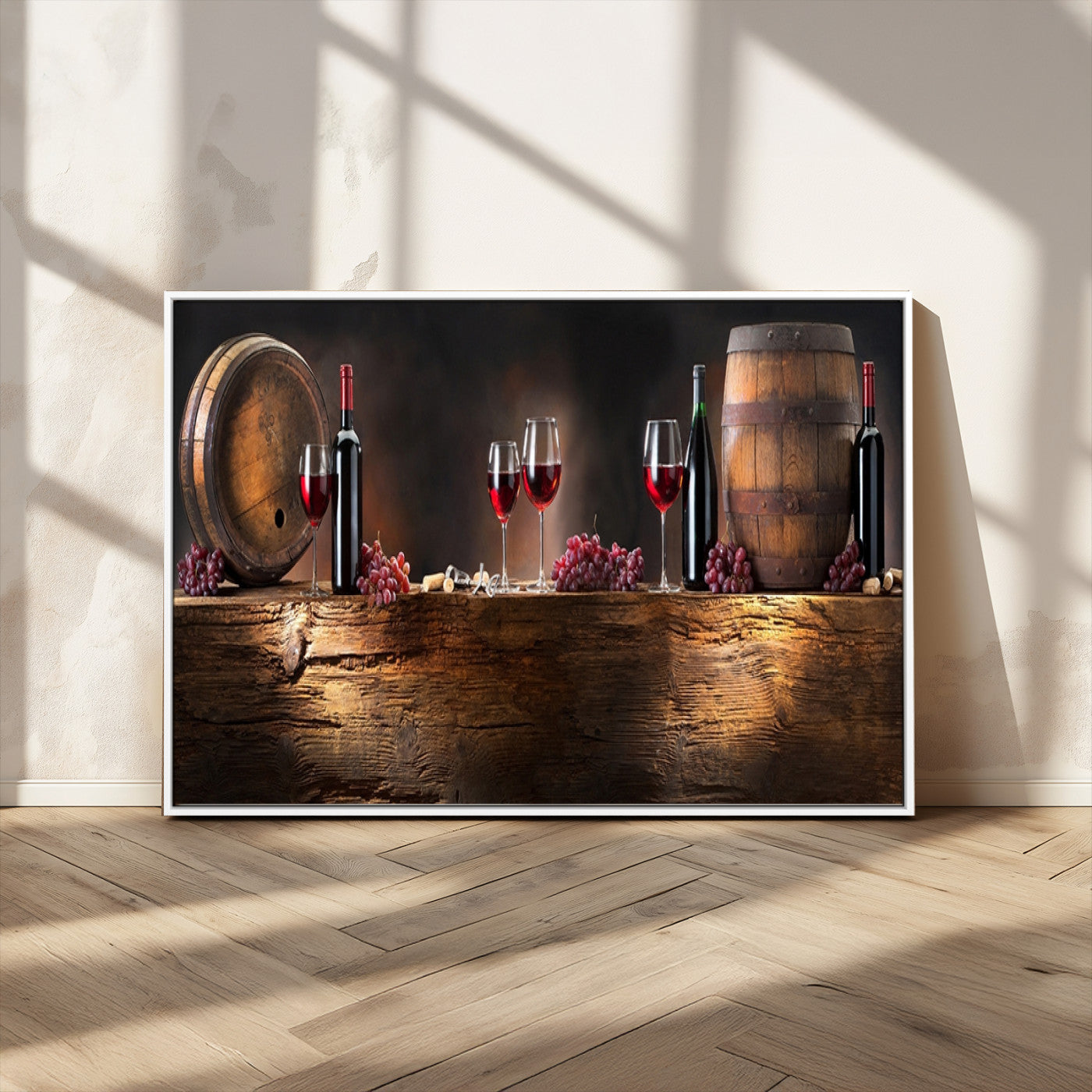 MGV-FC-36X24 - Wine and Barrels Wall Art Canvas Print