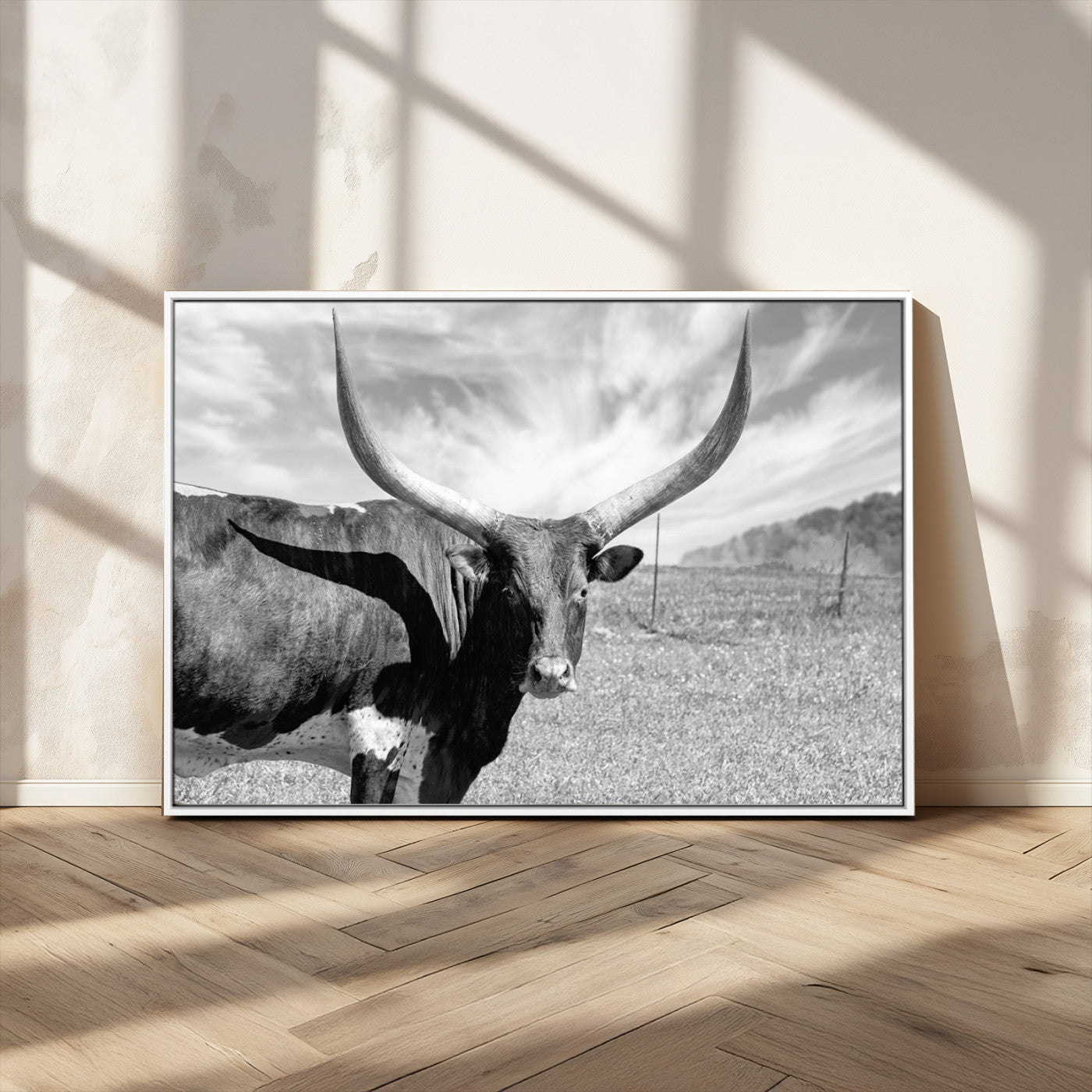 MGV-FC-36X24 - Cattle Wall Art Longhorn Cow Canvas Print