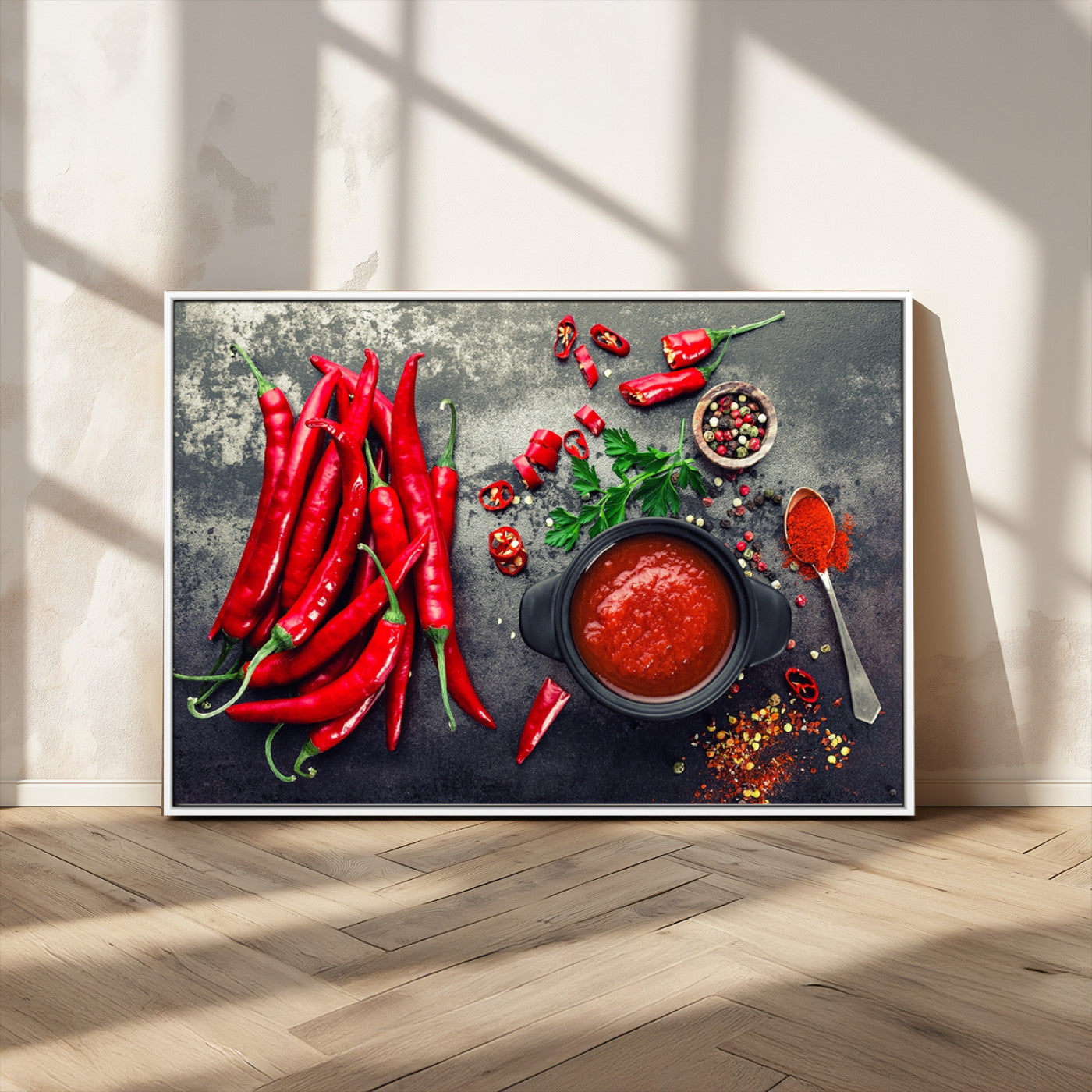 MGV-FC-36X24 - Red Pepper Kitchen and Restaurant Wall Wall Art, Red Pepper Kitchen Wall Decor Canvas Print